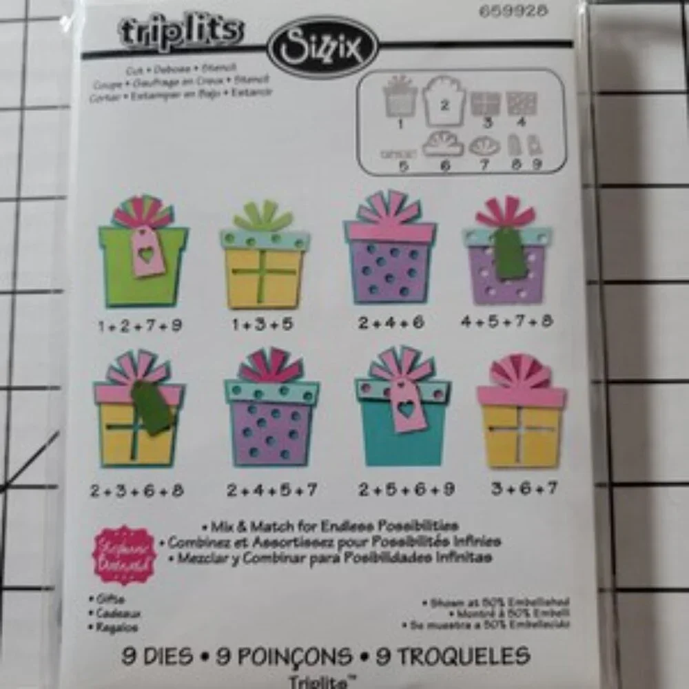 Sizzix Triplits Die Set - Gifts by Stephanie Barnard  NIP‎